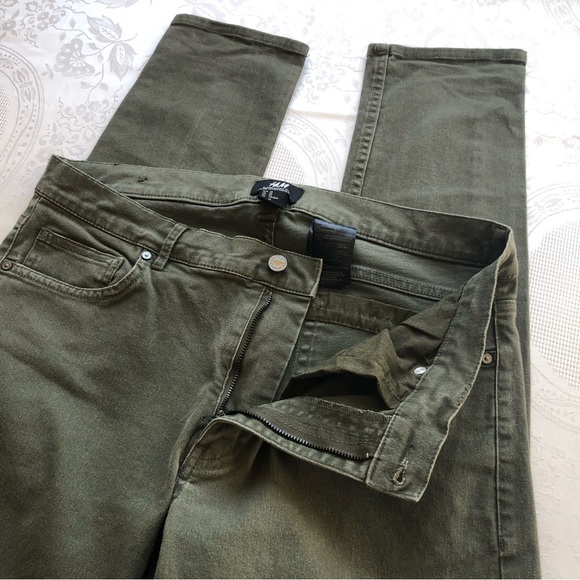 H&M Super Skinny Fit Olive Green Jeans Denim Pants Women’s Size 32 Stretchy - Picture 16 of 16